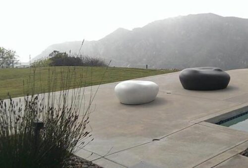 Modern Patio Furniture - Cast Stone Seating Pebble