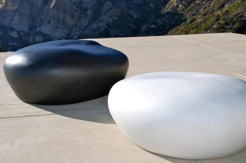Modern Patio Furniture - Cast Stone Seating Pebble