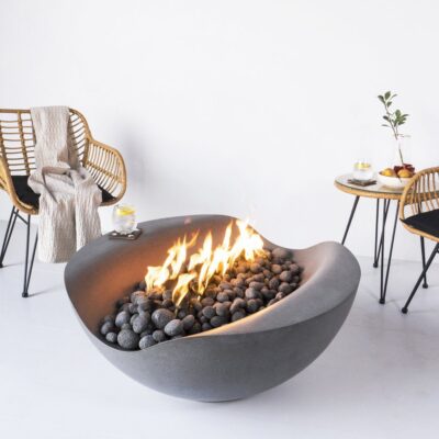outdoor concrete fire bowl