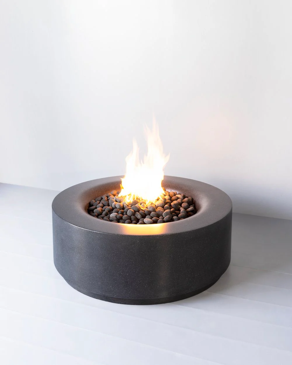 modern fire pit – slide concrete fire table